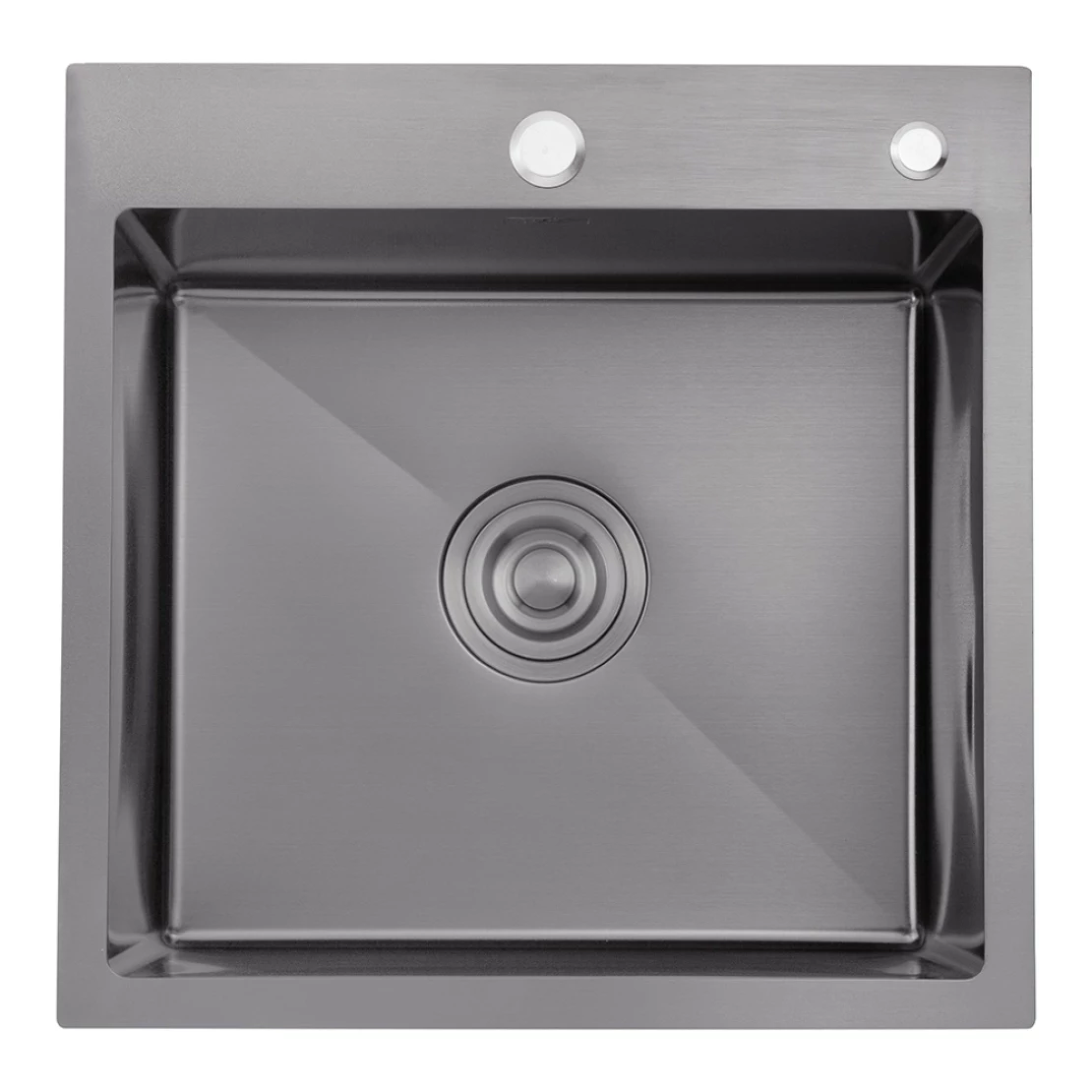 Мойка кухонная врезная Kroner KRP Schwarze 4545HM PVD 3,0/1,0 мм 450x450 мм нержавеющая сталь Черный (SVR-CV033856)