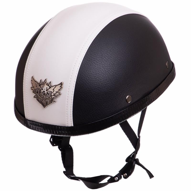 Мотошлем открытый Половина для чоппера Ретро KCO 202 M Черный/Белый