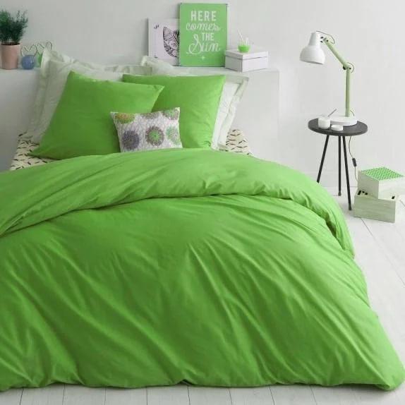 Комплект постельного белья евро поплин Lux Салатовый (1603301216)