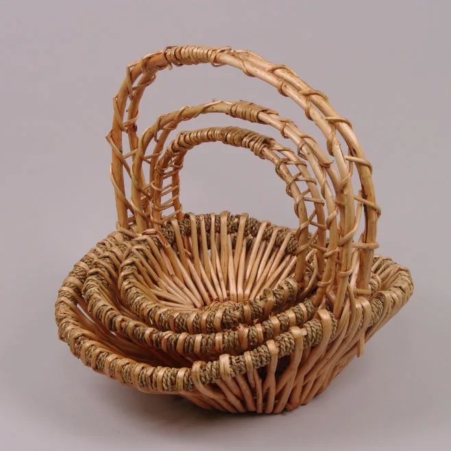 Комплект кошиків з лози Flora 3 шт. Бежевий (24331)