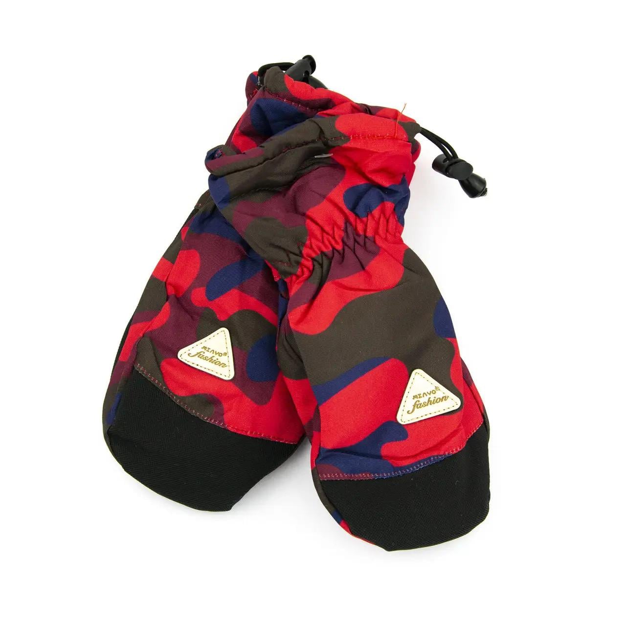 Дитячі рукавички болоневі лижні 4-6 років Червоний (23-12-69)