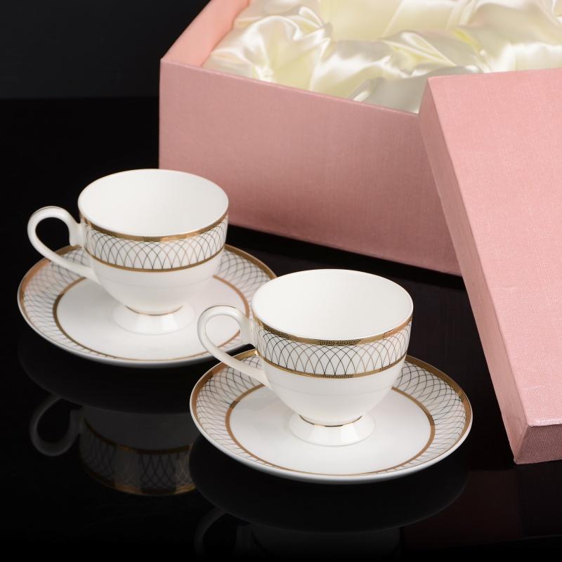 Набір чайних чашок з блюдцями Lora NP83 2х2 220 мл - фото 1 Набір чайних чашок з блюдцями Lora NP83 2х2 220 мл - фото 1