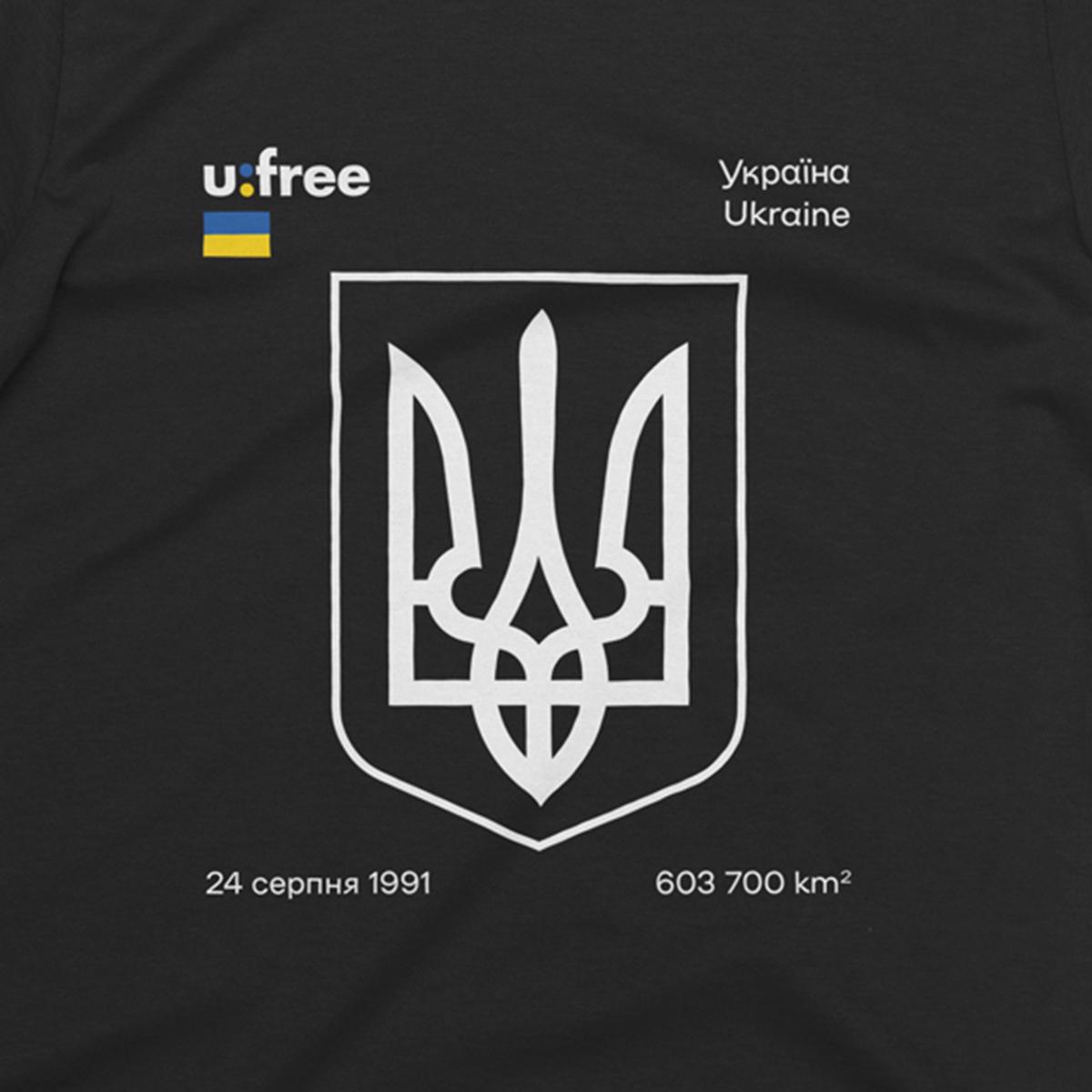 Футболка унисекс патриотическая Ufree Символ України M Черный (20210-2-M) - фото 2