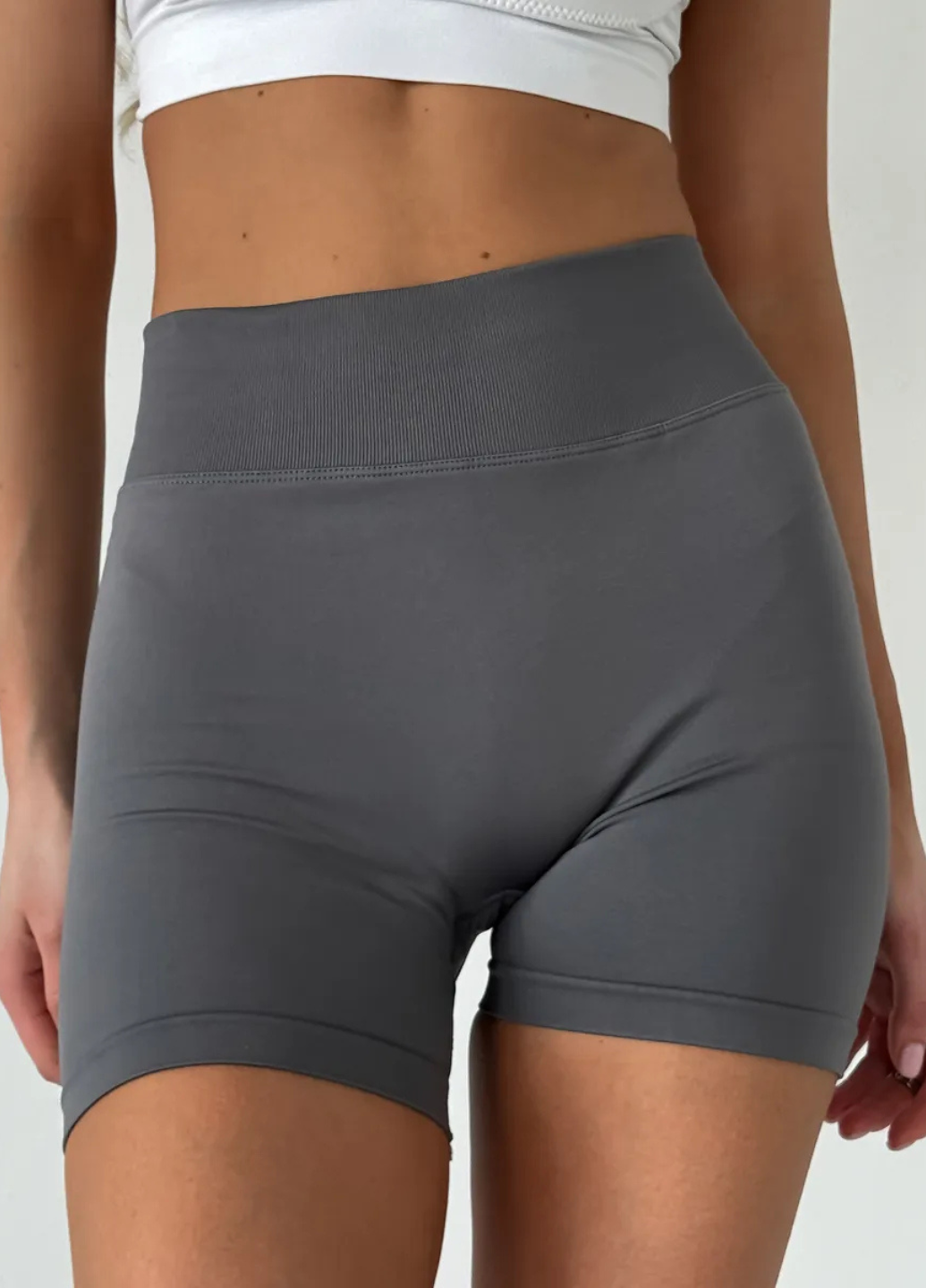 Велосипедки женские с пуш ап эффектом для тренировок короткие повседневные S Серый (70157/S)