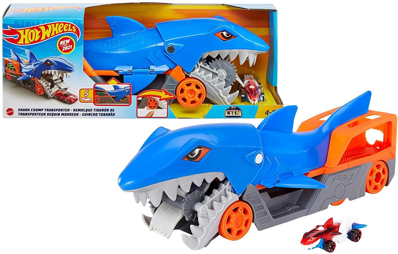 Набор игровой Hot Wheels Shark Chomp Transporter (GVG36) - фото 9