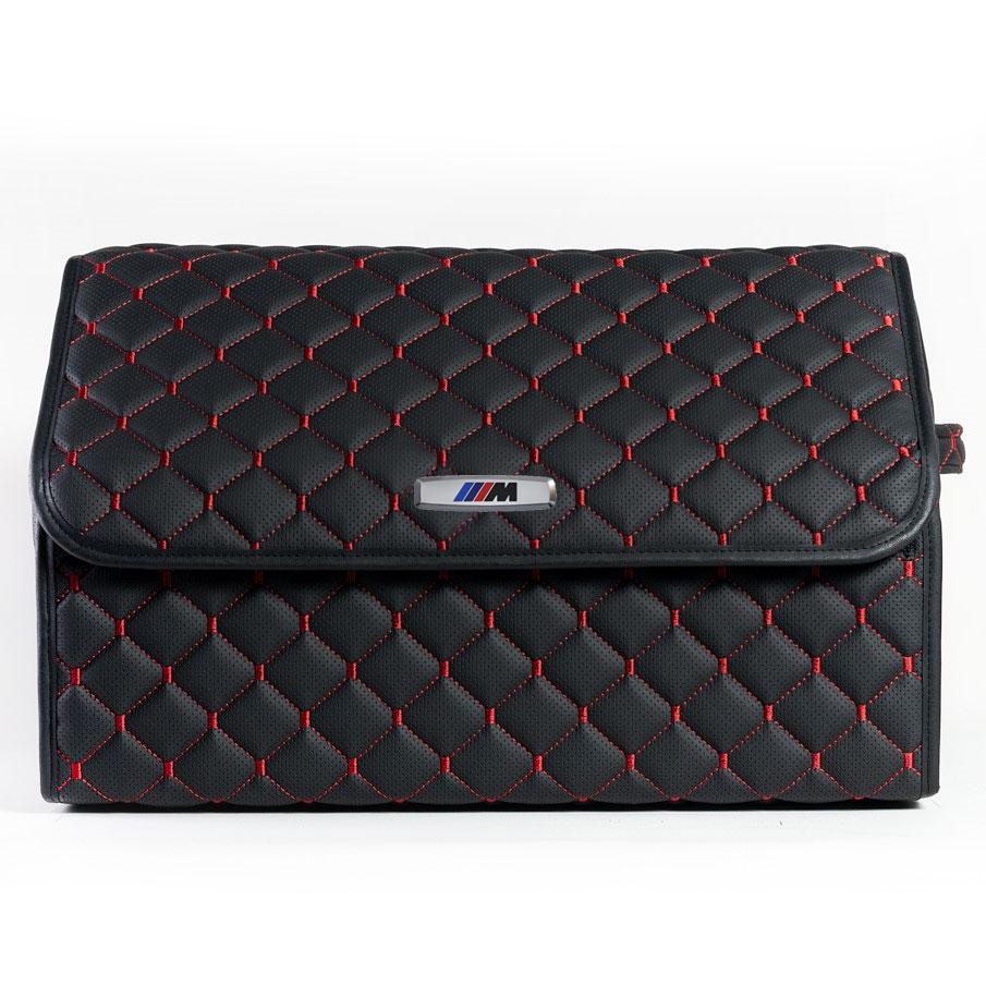 Сумка-органайзер с лого BMW-M в багажник CarsBAG Экокожа 30x50x30 см Черно-красный (acb-1036-1-30х50х30-016)