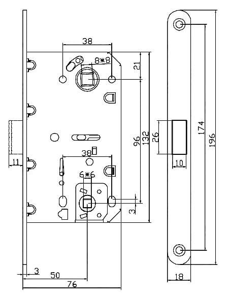 Межкомнатный механизм USK WC MAB410B 96x50 магнитный Никель - фото 6