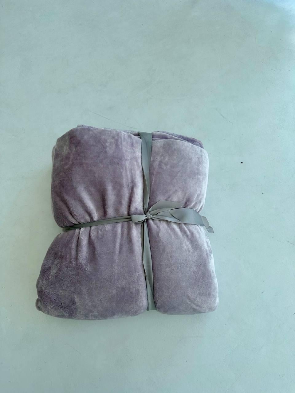 Плед овчина велюр подвійний 200х230 см Бузковий (Д-al-ovchina-pled-003-05)