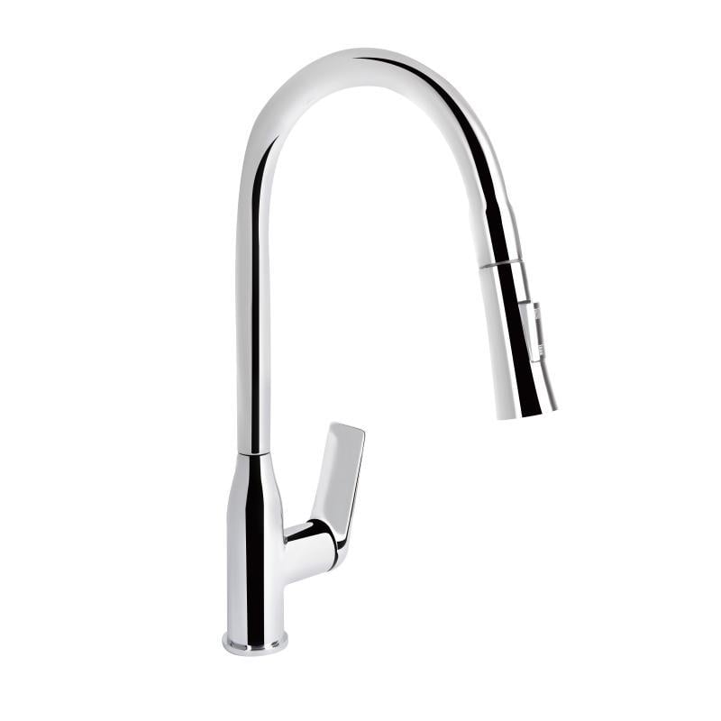 Смеситель для кухни Qtap Vlasta k3 с выдвижным изливом Chrome (QTVLA344CRM45646)