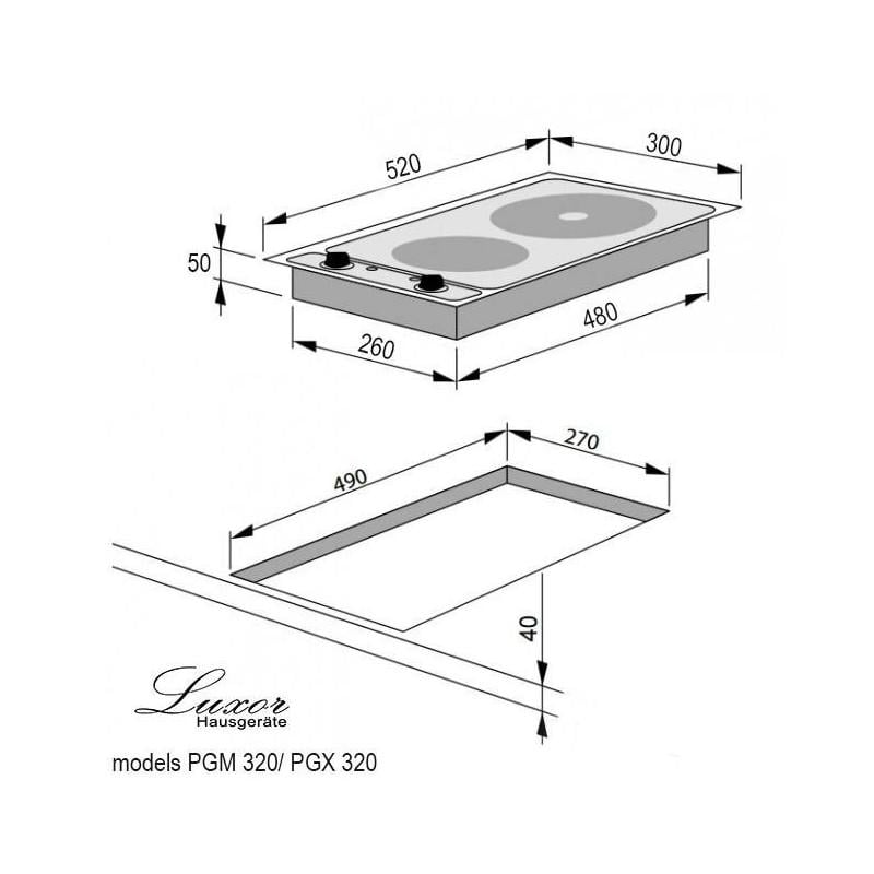 Варочная поверхность Luxor PGE 320 BK T с уголком для безопасного подключения - фото 9