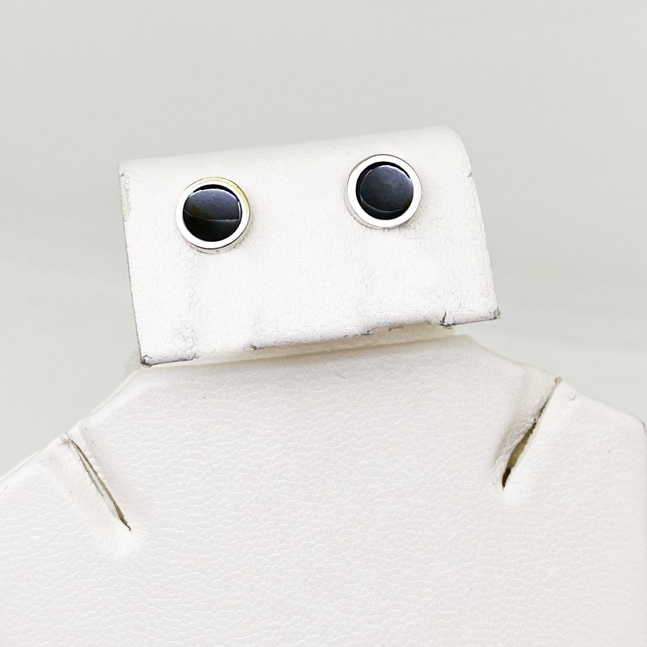 Серьги-пусеты серебряные с ювелирной эмалью 1,5 г (1760020418)