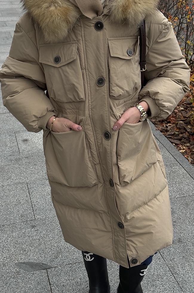 Куртка Lipar 0563 пухова тепла р. 44 Бежевий (16887333) - фото 4 Куртка Lipar 0563 пухова тепла р. 44 Бежевий (16887333) - фото 4