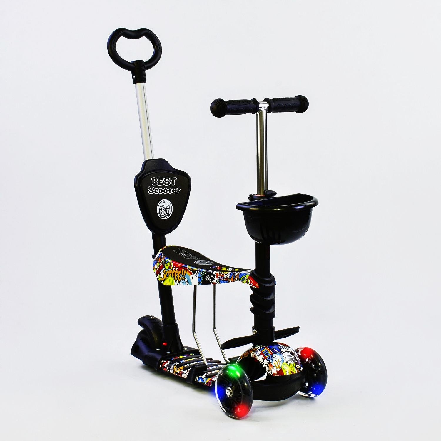 Самокат Best Scooter 5в1 PU колеса с подсветкой Multicolor (74054) - фото 1