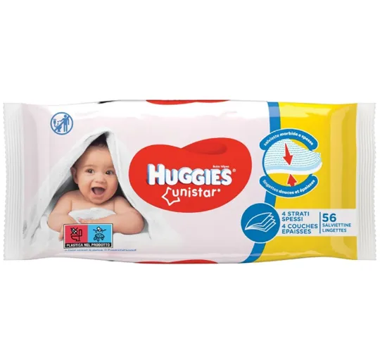 Вологі серветки для дітей Huggies Unistar 56 шт. (7040)