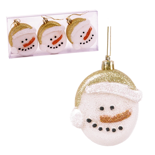Набор новогодних подвесок Снеговик 8 см 3 шт. (43212) Набор новогодних подвесок Снеговик 8 см 3 шт. (43212)