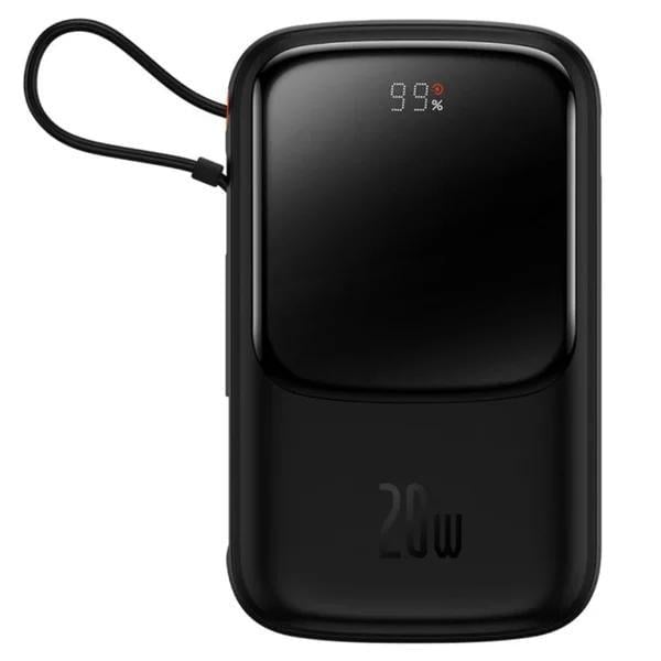 Повербанк BASEUS Qpow Pro 10000 mAh 20W Li-Pol встроенный кабель Black (PPQD020001)