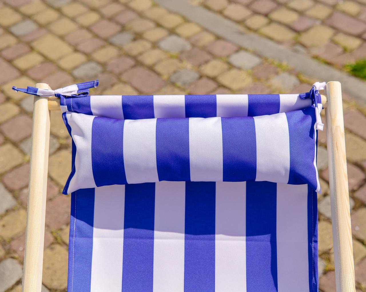 Шезлонг для дачи тканевый XRmaster с подушкой Голубой (КШ-003/1) - фото 4 Шезлонг для дачи тканевый XRmaster с подушкой Голубой (КШ-003/1) - фото 4