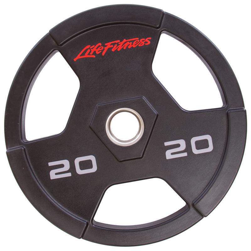 Диск для штанги поліуретановий Zelart LIFE FITNESS SC-80154-20 51 мм 20 кг Чорний (DR003095)