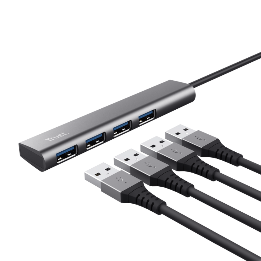 USB-хаб Trust Halyx 4-port USB-C Сірий (24948) - фото 2