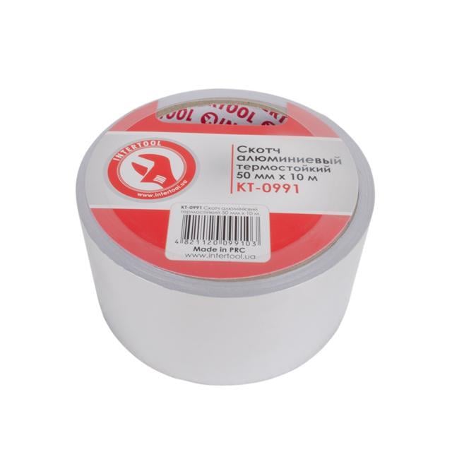 Скотч алюминиевый Intertool KT-0991 термостойкий 50 мм 10 м (10443704)