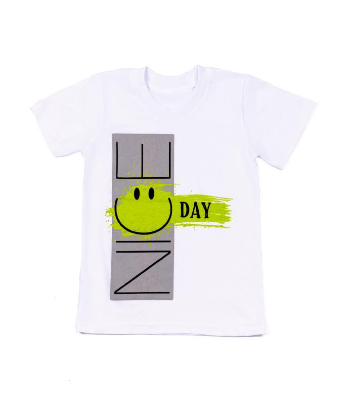 Футболка детская хлопковая для мальчика Gabbi FT-23-5/1 134 см Белый (13688)