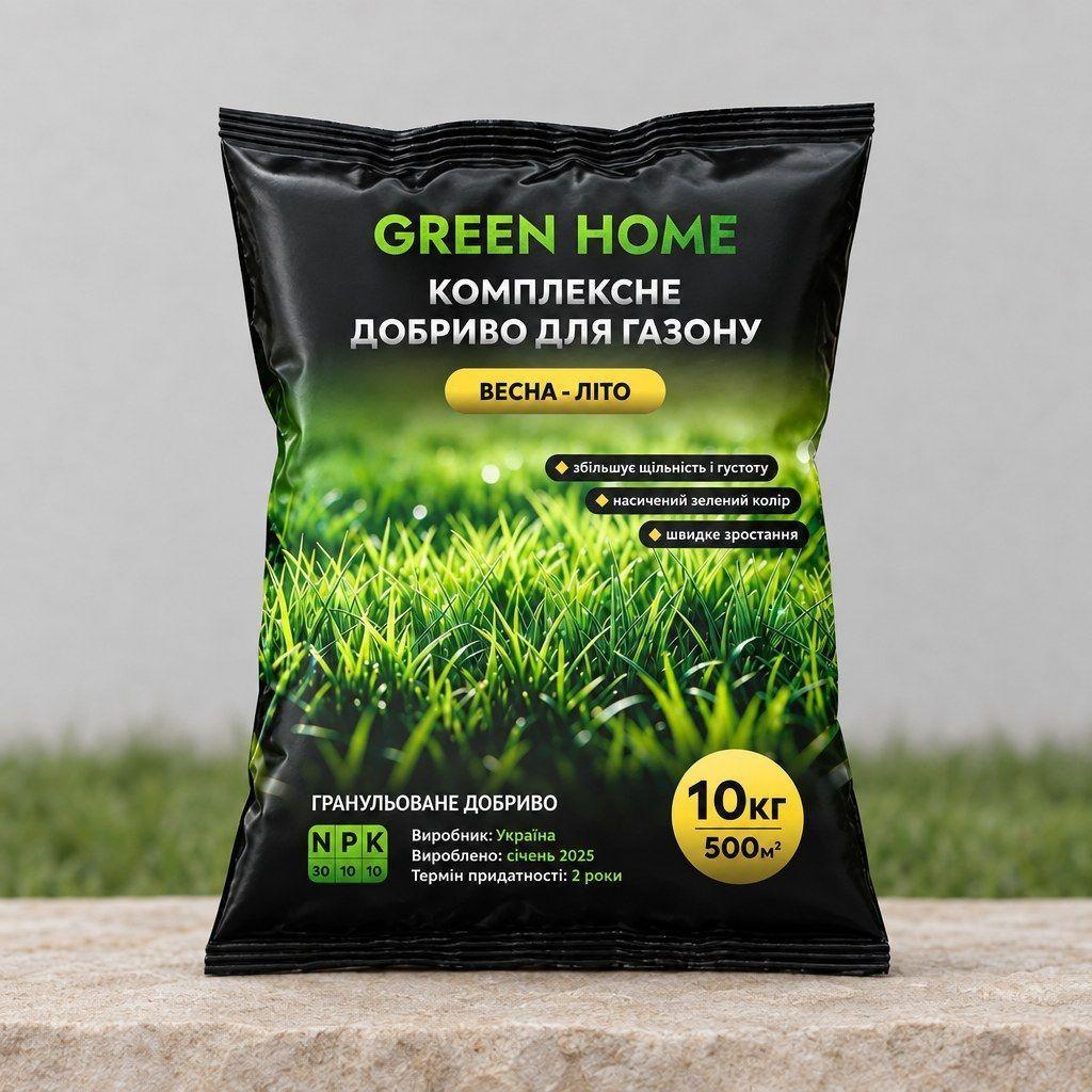 Удобрение для газона комплексное Green Home весна-лето NPK 30-10-10 10 кг (38470699)