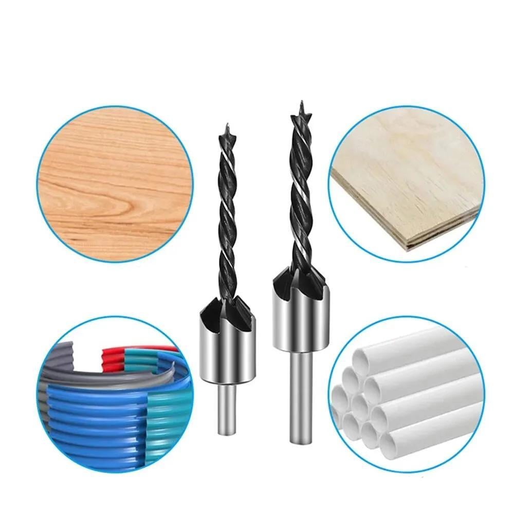 Набор сверл с зенкером 3-6 мм 4 шт. Серебристый - фото 5