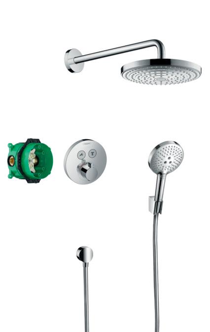 Душевой набор Hansgrohe Raindance Select S/ShowerSelect S верхний и ручной душ с ibox термостатом (27297000)