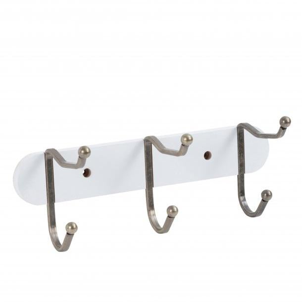 Планка Axentia МДФ з трьома металевими гачками Білий (130860) Планка Axentia МДФ з трьома металевими гачками Білий (130860)