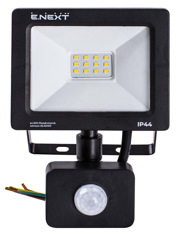 Прожектор LED E.NEXT e.LED.flood.stand.sensor.10.6000 10W 220V 800lm 6000K IP44 118x48x155 мм с датчиком движения (l0790010) - фото 2 Прожектор LED E.NEXT e.LED.flood.stand.sensor.10.6000 10W 220V 800lm 6000K IP44 118x48x155 мм с датчиком движения (l0790010) - фото 2