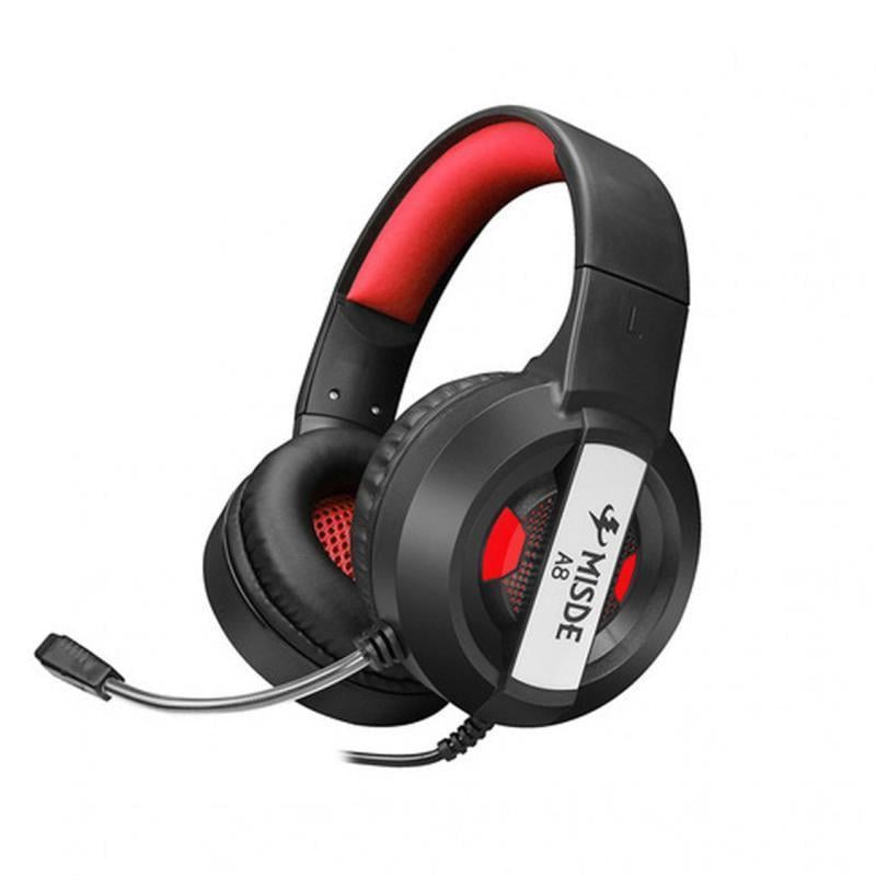 Геймерские наушники с подсветкой Misde A8 Gaming Красный (1009099-Red)