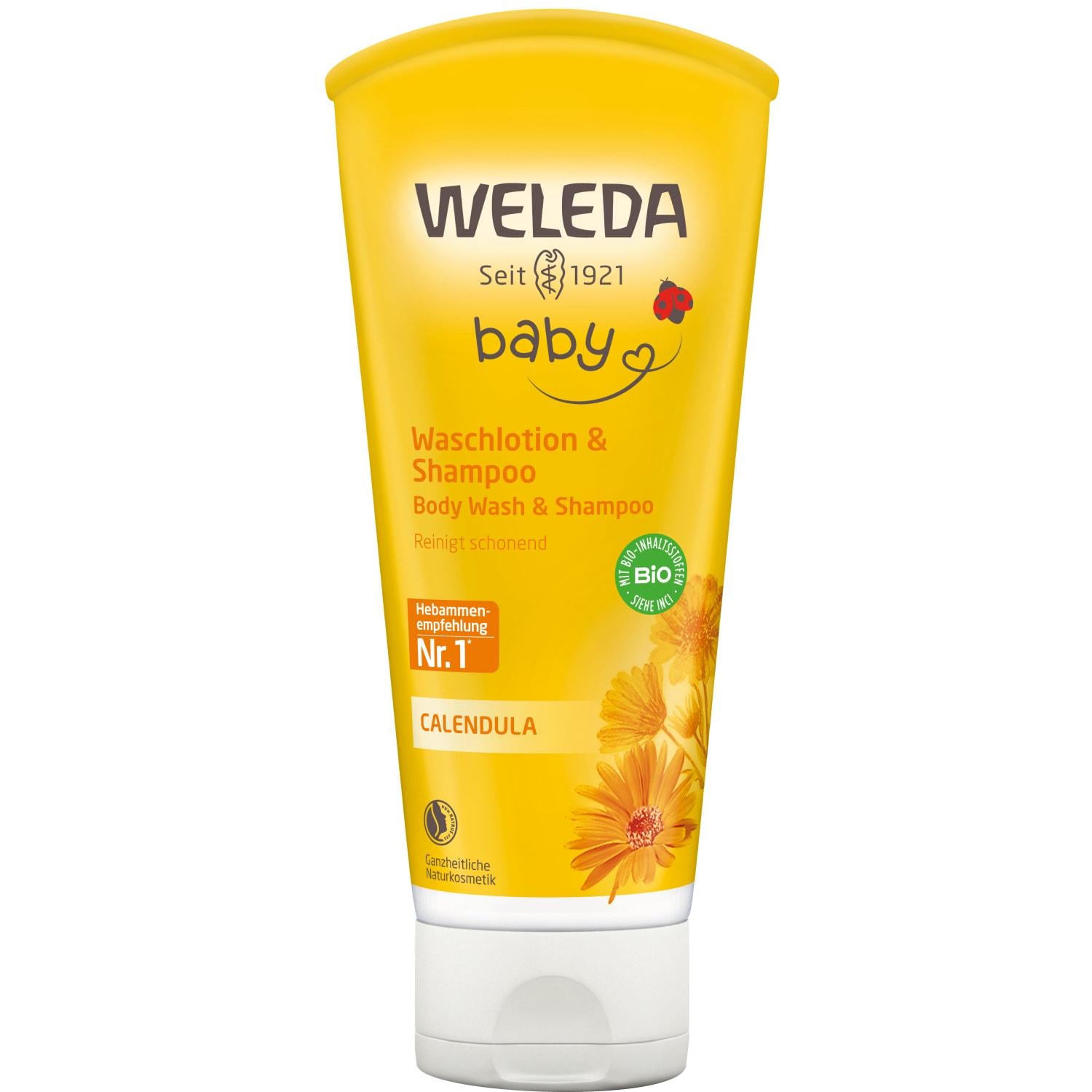 Шампунь-гель Weleda Calendula Waschlotion&Shampoo для волос и тела 200 мл (1491852067)