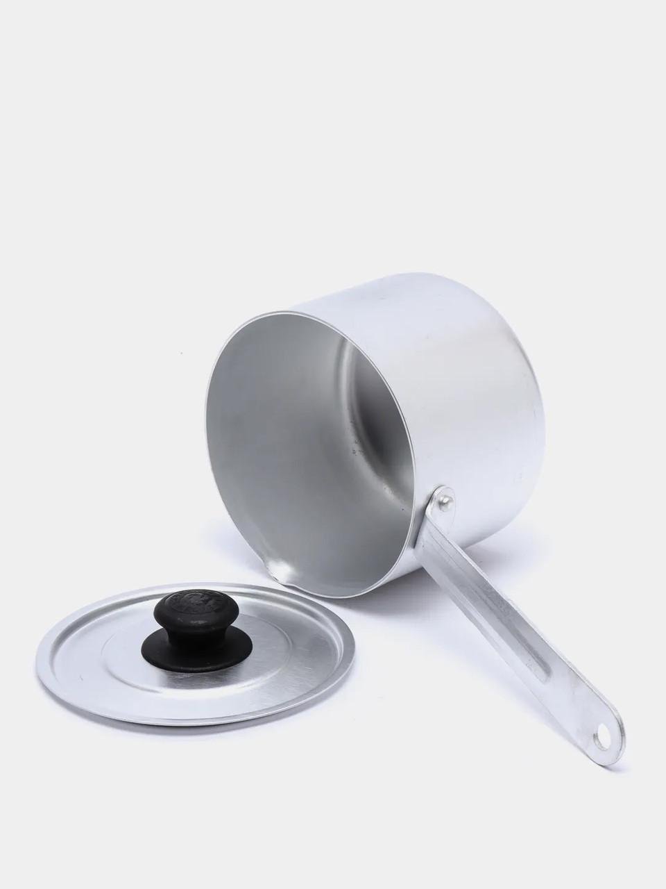 Ковшик алюминиевый с крышкой 1 л ø 12 см - фото 3