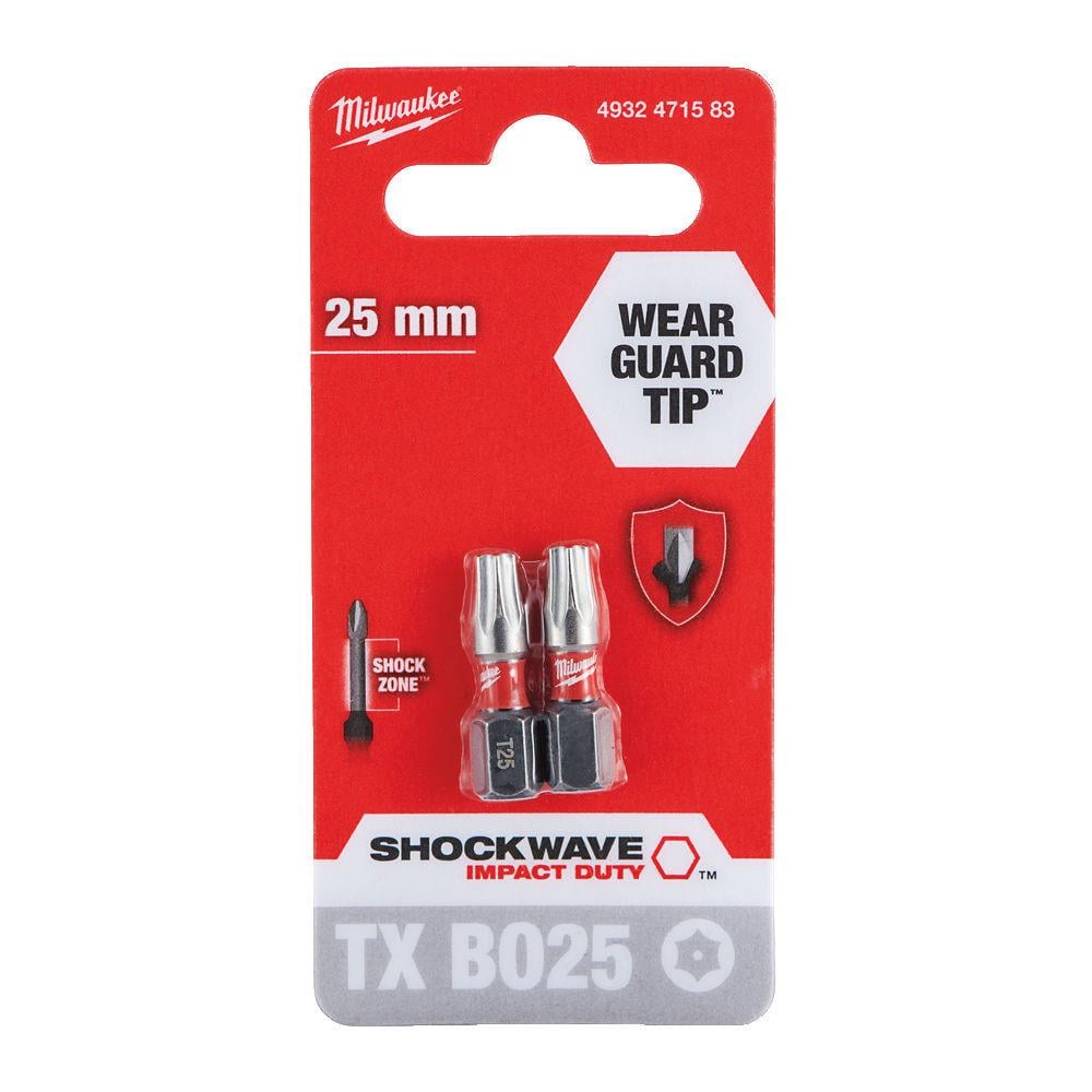 Біта Milwaukee Shockwave Impact Duty TX BO25 25 мм 2 шт. (4932471583)