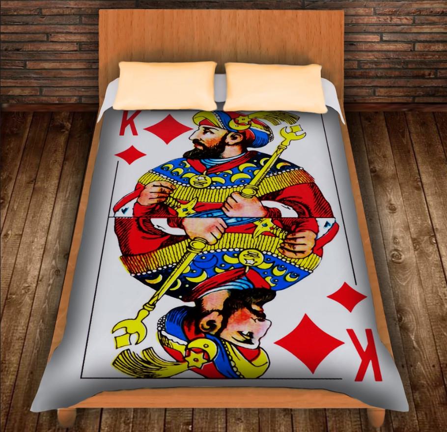 Плед с 3D принтом Игральные Карты Бубновый Король 150x200 см (epi_0385)
