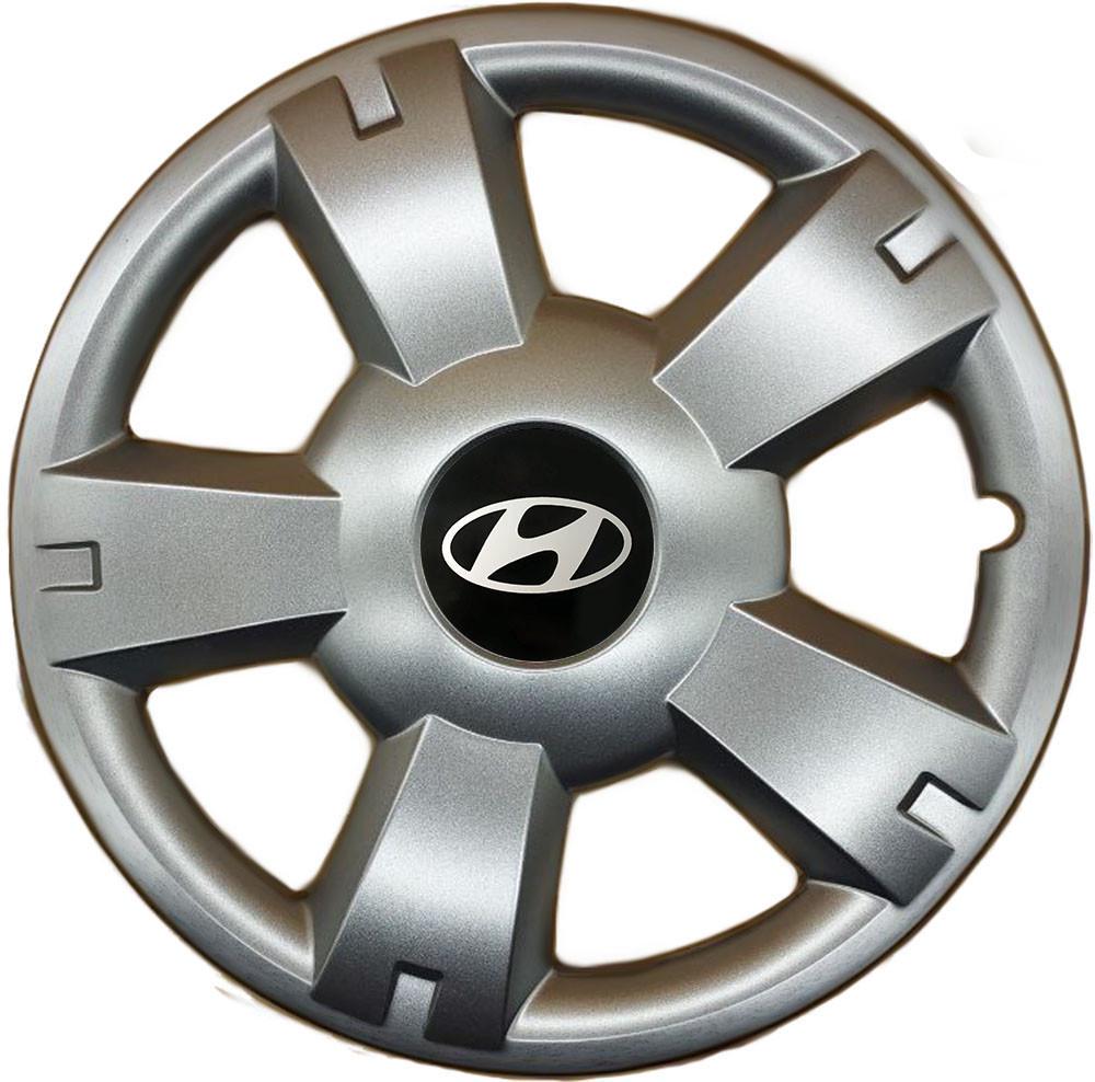 Колпаки SJS 201 с логотипом Hyundai 4 шт. R14 Серебряный (2654556199)