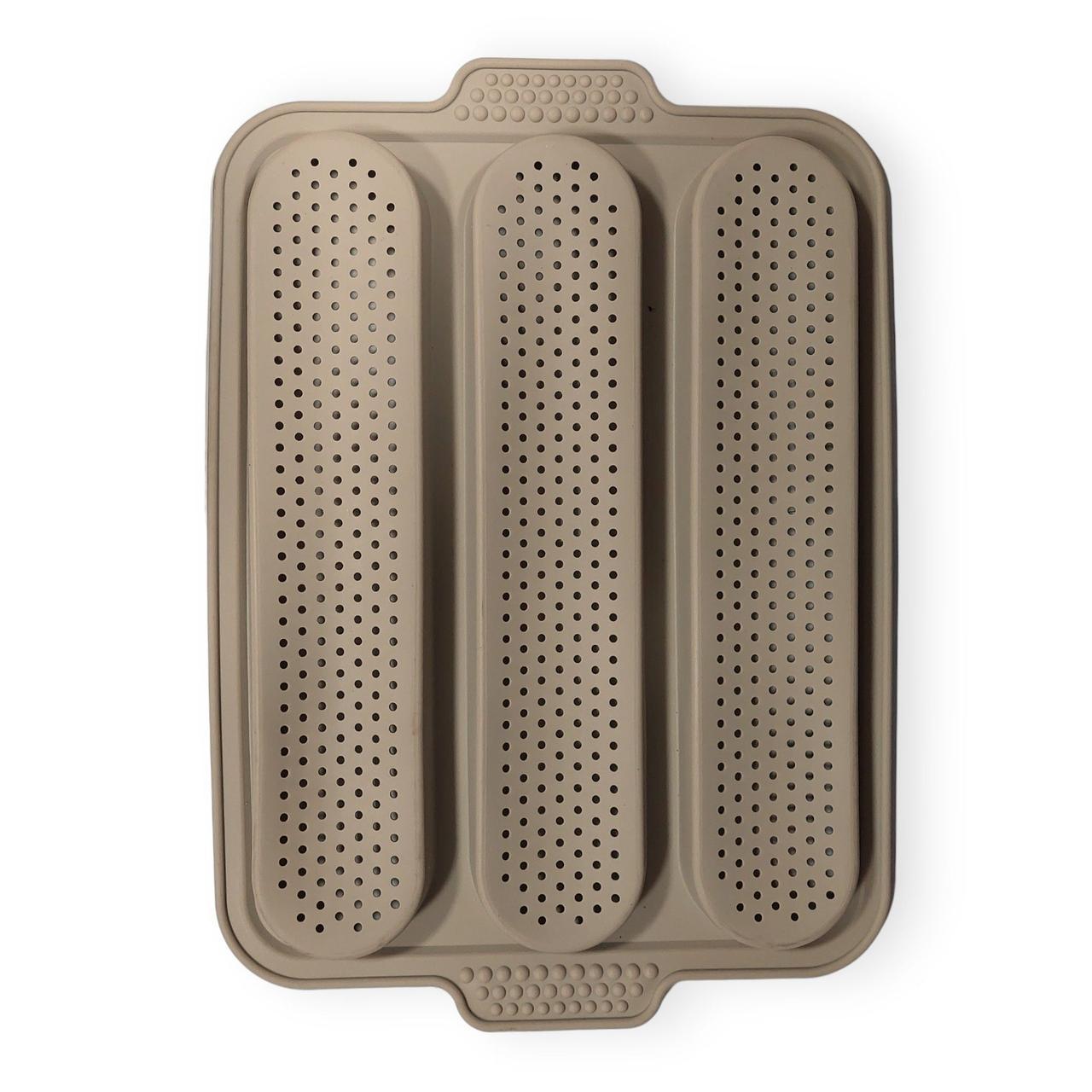 Форма для выпечки багетов LuxShine G124 Baguette 3в1 силиконовая перфорированная Серый (205291-сер) - фото 4