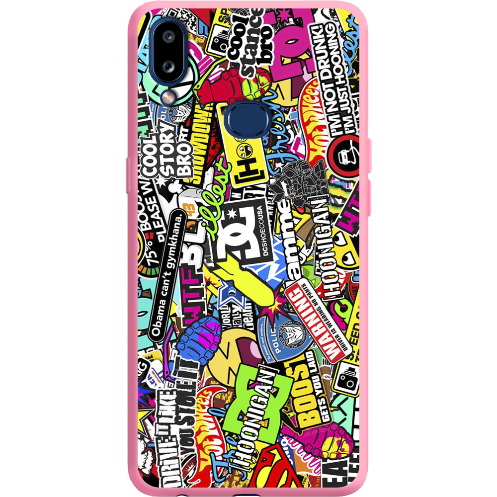 Чохол Boxface Samsung A107 Galaxy A10s Multicolored Inscriptions Рожевий силікон (37944-up880-42164)