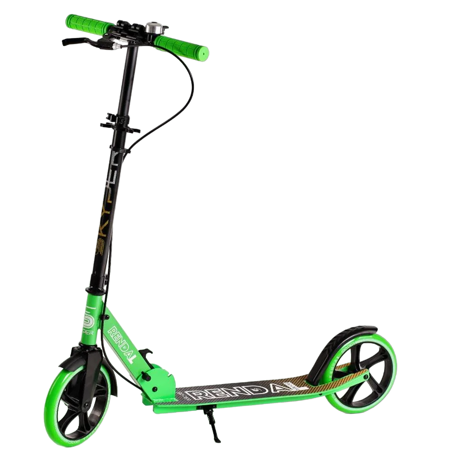 Самокат двухколесный Skyper складной колеса PU Черный с зеленым (NL-18924)