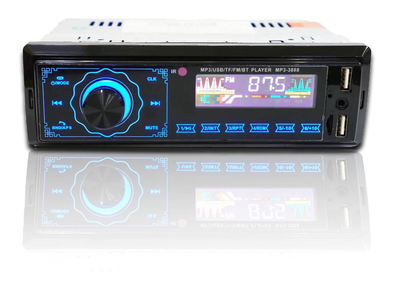 Автомагнітола 2xUSB/Bluetooth RGB SD/AUX/FM пульт 3888 ISO