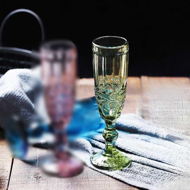 Бокал Вінтаж для шампанського із кольорового скла 150 мл Зелений (21-OCT-DKC79318D) - фото 6 Бокал Вінтаж для шампанського із кольорового скла 150 мл Зелений (21-OCT-DKC79318D) - фото 6