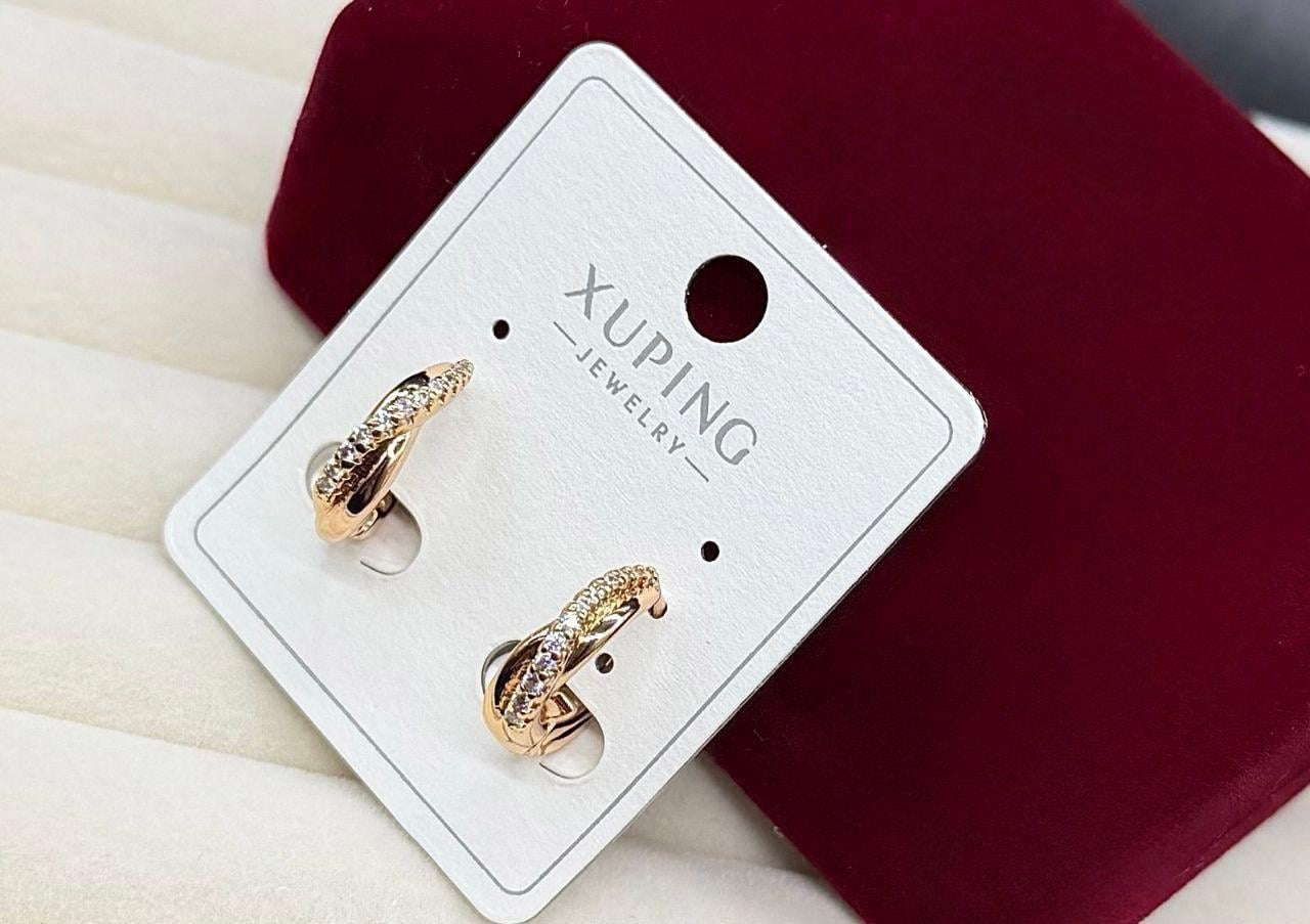 Серьги Xuping из медицинского сплава кольца с камешками Золотой (2905996261)