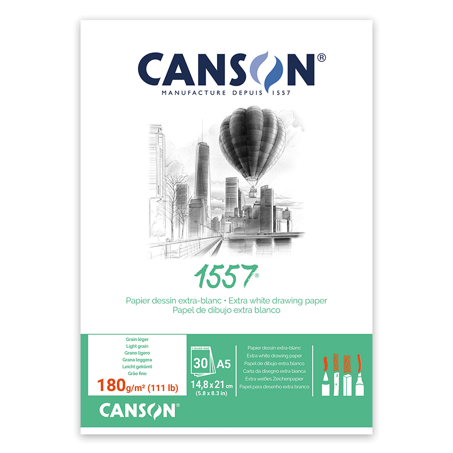 Альбом для графики Canson 1557 склейка 180 г/кв. м 30 л. А5 Белый (C204127413)