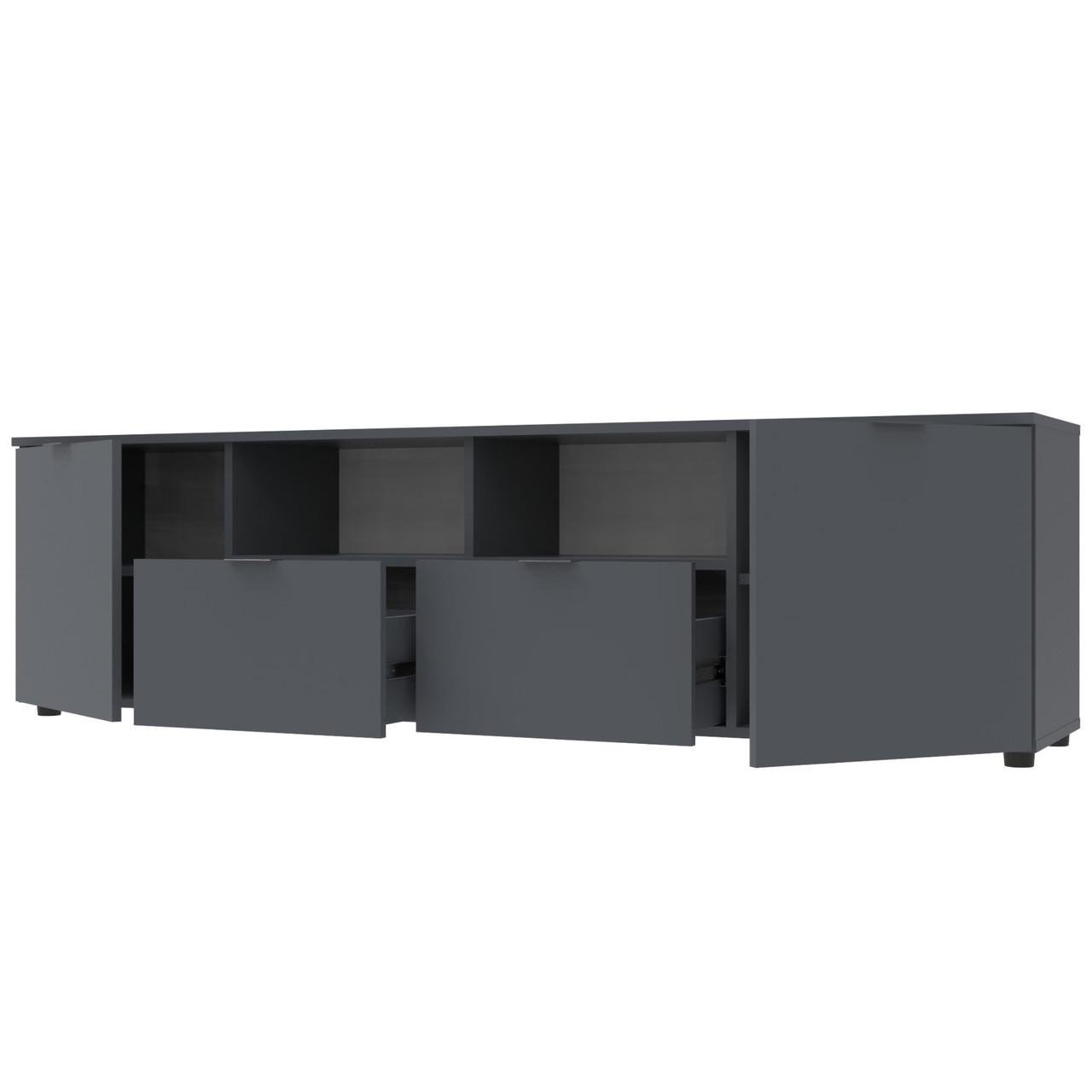 Тумба под ТВ Doros Рон 4 180х38х50 см Графит (DRS-011299) - фото 3 Тумба под ТВ Doros Рон 4 180х38х50 см Графит (DRS-011299) - фото 3