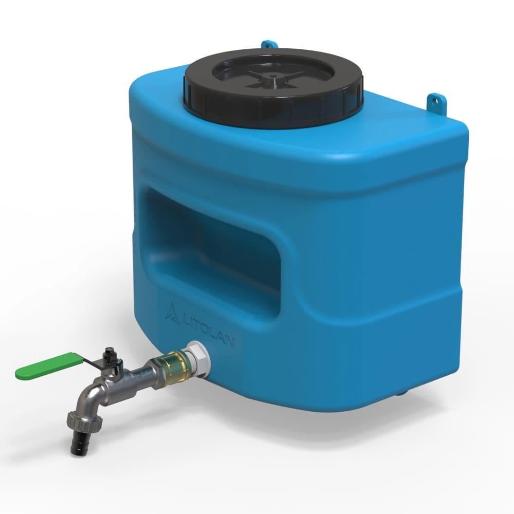 Рукомийник Litolan з мильницею та латунним краном 10 л Синій