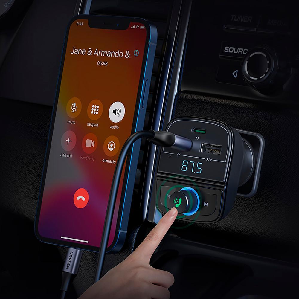 ОЗУ з FM-модулятором UGreen CD229 FM&Bluetooth Transmitter&Car Charger + TF Slot Black (UGR-80910) - фото 6 ОЗУ з FM-модулятором UGreen CD229 FM&Bluetooth Transmitter&Car Charger + TF Slot Black (UGR-80910) - фото 6