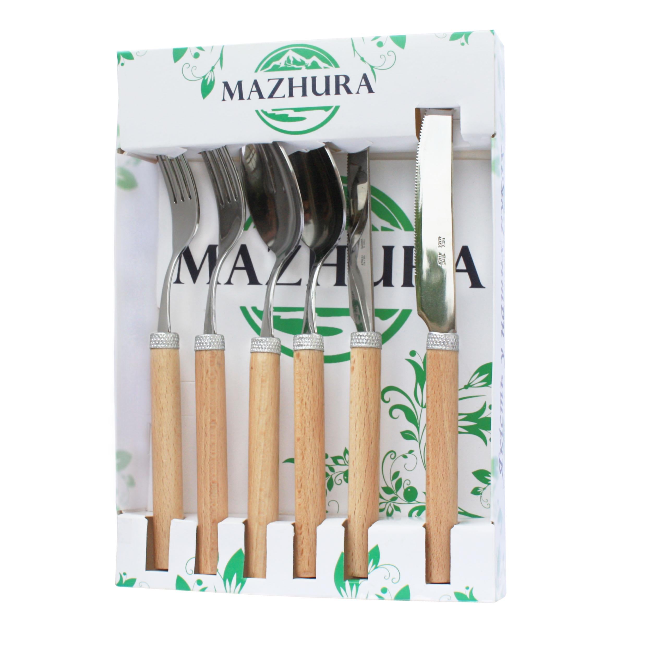 Набор приборов Mazhura Beech wood 6 шт. 2 персоны (mz505668)