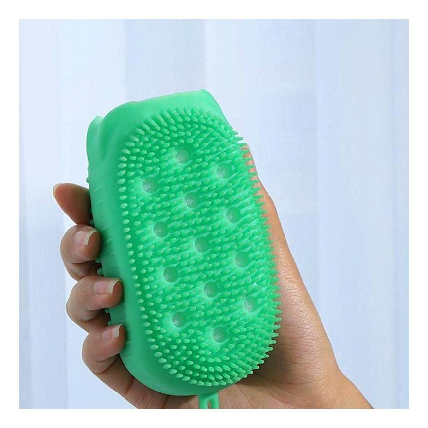 Мочалка массажная силиконовая Bath Brush WN-12 двухсторонняя с Зеленый (146М) - фото 7