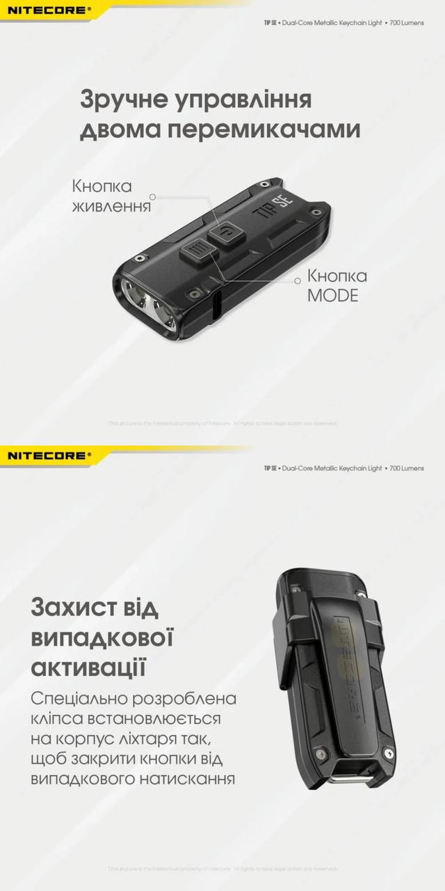 Фонарь наключительный Nitecore TIP SE USB Type-C Черный (010314) - фото 11