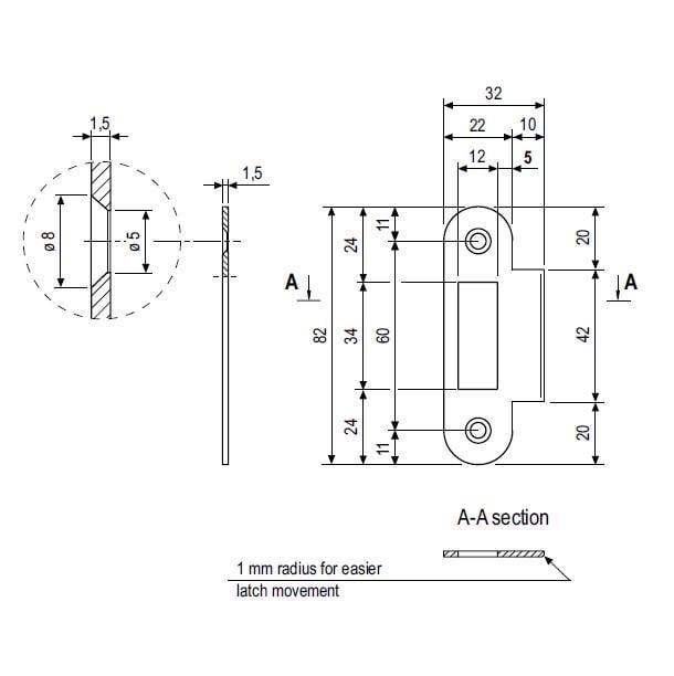 Планка встречная плоская AGB Latch прямая Латунь полированная (B.01000.09.03) - фото 2 Планка встречная плоская AGB Latch прямая Латунь полированная (B.01000.09.03) - фото 2